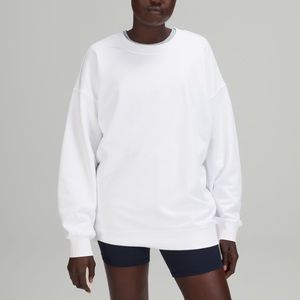 Lululemon Perfectly Oversized Crew in white, size 8